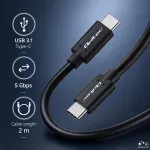 Qoltec Kabel USB 3.1 typ C męski | USB 3.1 typ C męski | 2m | Czarny