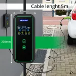 Qoltec Mobilna ładowarka do samochodu elektrycznego EV i hybryd z regulacją 2w1 Typ2 | 3.5kW | 230V | SCHUKO 16A | LCD | Przenośna | Wallbox| 5m