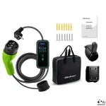 Qoltec Mobilna ładowarka do samochodu elektrycznego EV i hybryd z regulacją 2w1 Typ2 | 3.5kW | 230V | SCHUKO 16A | LCD | Przenośna | Wallbox| 5m