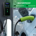 Qoltec Mobilna ładowarka do samochodu elektrycznego EV i hybryd z regulacją 2w1 Typ2 | 11kW | 400V |  CEE 32A | Wi-fi | LCD | 3 fazy | Przenośna | Wallbox | 5m