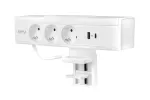 GNIAZDO MEBLOWE NICO, 3 x GNIAZDO SCHUKO, USB A+C, KABEL 1,5m, ŁADOWARKA INDUKCYJNA, BIAŁE, Z MOCOWANIEM