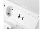 GNIAZDO MEBLOWE NICO, 3 x GNIAZDO SCHUKO, USB A+C, KABEL 1,5m, ŁADOWARKA INDUKCYJNA, BIAŁE, Z MOCOWANIEM