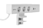 GNIAZDO MEBLOWE NICO, 3 x GNIAZDO SCHUKO, USB A+C, KABEL 1,5m, ŁADOWARKA INDUKCYJNA, BIAŁE, Z MOCOWANIEM