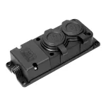 Rozgałęźnik bryzgoszczelny IP44, 2 gniazda 2P+Z, 16 A, 230 V AC, gumowy, uniepalniony, standard czeski