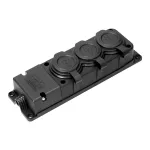 Rozgałęźnik bryzgoszczelny IP44, 3 gniazda 2P+Z, 16 A, 230 V AC, gumowy, uniepalniony, standard czeski