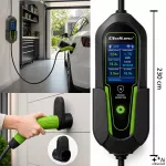 Qoltec Ładowarka do samochodu elektrycznego EV i hybryd z regulacją 2w1 Typ2 | 3.5kW | 230V | SCHUKO 16A | Wi-Fi | Tuya | Smart life | LCD | Certyfikat TÜV | 5m