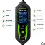 Qoltec Ładowarka do samochodu elektrycznego EV i hybryd z regulacją 2w1 Typ2 | 3.5kW | 230V | SCHUKO 16A | Wi-Fi | Tuya | Smart life | LCD | Certyfikat TÜV | 5m