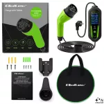 Qoltec Ładowarka do samochodu elektrycznego EV i hybryd z regulacją 2w1 Typ2 | 3.5kW | 230V | SCHUKO 16A | Wi-Fi | Tuya | Smart life | LCD | Certyfikat TÜV | 5m