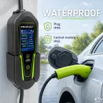 Qoltec Ładowarka do samochodu elektrycznego EV i hybryd z regulacją 2w1 Typ2 | 7kW | 230V | CEE 32A | Wi-Fi | Tuya | Smart life | LCD |  Certyfikat TÜV | 5m
