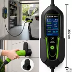 Qoltec Ładowarka do samochodu elektrycznego EV i hybryd z regulacją 2w1 Typ2 | 7kW | 230V | CEE 32A | Wi-Fi | Tuya | Smart life | LCD |  Certyfikat TÜV | 5m