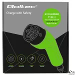 Qoltec Ładowarka do samochodu elektrycznego EV i hybryd z regulacją 2w1 Typ2 | 7kW | 230V | CEE 32A | Wi-Fi | Tuya | Smart life | LCD |  Certyfikat TÜV | 5m