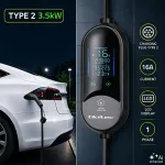 Qoltec Mobilna ładowarka do samochodu elektrycznego EV i hybryd z regulacją 2w1 Typ2 | 3.5kW | 230V | SCHUKO 16A | LED |  5m