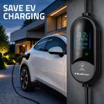 Qoltec Mobilna ładowarka do samochodu elektrycznego EV i hybryd z regulacją 2w1 Typ2 | 7kW | 230V | CEE 32A | LED |  5m