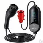 Qoltec Mobilna ładowarka do samochodu elektrycznego EV i hybryd z regulacją 2w1 Typ2 | 7kW | 230V | CEE 32A | LED |  5m