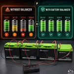 Qoltec Balanser napięcia 48V do akumulatorów 4 x 12V | 10A | AGM GEL LiFePO4 | LED