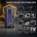 Qoltec Trójfazowy stabilizator napięcia AVR MULTIPROTECTION | 20kVA | Dokładność ± 3% | Serwomotor 3F | LCD | Expert Line