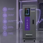 Qoltec Trójfazowy stabilizator napięcia AVR MULTIPROTECTION | 20kVA | Dokładność ± 3% | Serwomotor 3F | LCD | Expert Line