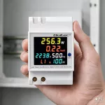 Qoltec Jednofazowy licznik 6w1| miernik zużycia energii na szynę DIN | 230V | 100A | LCD | CT | 3P
