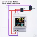 Qoltec Jednofazowy licznik 6w1| miernik zużycia energii na szynę DIN | 230V | 100A | LCD | CT | 3P