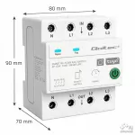 Qoltec Trójfazowy przekaźnik 63A na szynę DIN | 3P+N | Timer | Wi-Fi | Tuya | Smart Life | Amazon Alexa | 4P