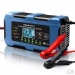 Qoltec Inteligentna ładowarka 12V 6A | Prostownik z funkcją naprawy | MCU | Auto OFF | 9-stopniowe ładowanie | AGM GEL LiFePO4