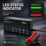 Qoltec Specjalistyczna ładowarka do akumulatora LiFePO4 12V | 10A | PF 0.9 | LED | Inteligentne ładowanie