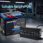 Qoltec Specjalistyczna ładowarka do akumulatora LiFePO4 12V | 30A | PF 0.9 | LED | Inteligentne ładowanie