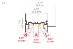 Profil Led FOLED-50-BOK 1m KLUŚ