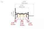 Profil Led FOLED-50-BOK 2m KLUŚ