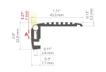 Profil Led STEKO 2m czarny anodowany  KLUŚ
