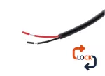 Gniazdo DC 5.5x2.1 przewód czarny 15cm    22awg z blokadą