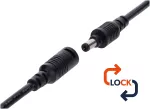 Gniazdo DC 5.5x2.1 przewód czarny 150cm   22awg z blokadą
