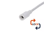 Gniazdo DC 5.5x2.1 przewód biały 150cm    22awg z blokadą