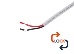Wtyk DC 5.5x2.1 przewód biały 15cm 22awg  z blokadą