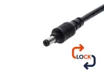 Wtyk DC 5.5x2.1 przewód czarny 15cm       22awg z blokadą