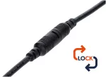 Wtyk DC 5.5x2.1 przewód czarny 150cm      22awg z blokadą