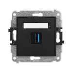 MINI Mechanizm gniazda pojedynczego USB A-A 3.0 czarny mat