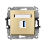 MINI Mechanizm gniazda pojedynczego USB A-A 3.0 złoty