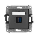 ICON Mechanizm gniazda pojedynczego USB A-A 3.0 grafitowy mat