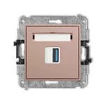 ICON Mechanizm gniazda pojedynczego USB A-A 3.0 łososiowy