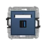 MINI Mechanizm gniazda pojedynczego USB A-A 3.0 navy blue