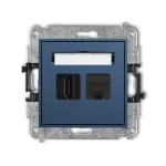 MINI Mechanizm gniazda pojedynczego HDMI 2.0, 4K + gniazda komp. poj. 1xRJ45, kat. 5e, 8-stykowy navy blue