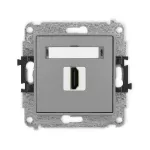 MINI Mechanizm gniazda pojedynczego HDMI 2.0, 4K szary mat