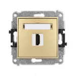 MINI Mechanizm gniazda pojedynczego HDMI 2.0, 4K złoty