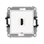 ICON Mechanizm gniazda pojedynczego HDMI 2.0, 4K, bez pola opisowego biały mat