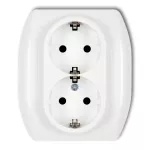 TREND Gniazdo podwójne z uziemieniem SCHUKO 2x(2P+Z) (przesłony torów prądowych) biały