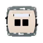 TREND Mechanizm gniazda multimedialnego podwójnego bez modułu (standard Keystone) beżowy