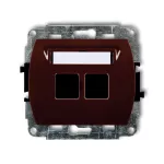 TREND Mechanizm gniazda multimedialnego podwójnego bez modułu (standard Keystone) brązowy