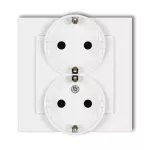 MINI Gniazdo podwójne z uziemieniem SCHUKO 2x(2P+Z) (przesłony torów prądowych) biały