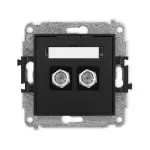 MINI Mechanizm gniazda antenowego podwójnego typu F (SAT) niklowany czarny mat